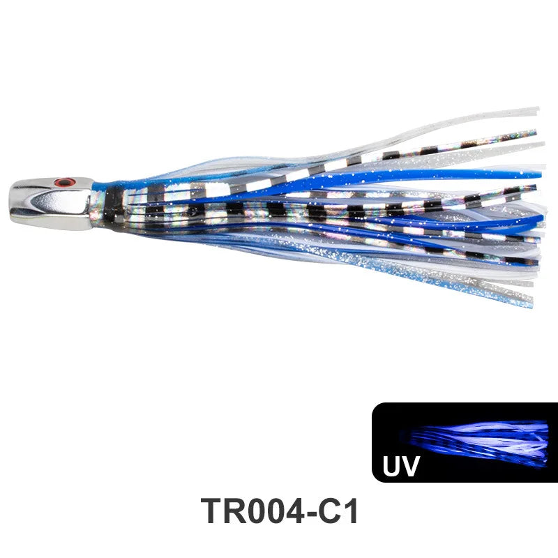 1pc 20.5cm 76g Trolling Lure Bait Copper Head Octopus Squid Skirt Bait Big Game Drag Fishing Marlin Tuna Pesca Hard Bait