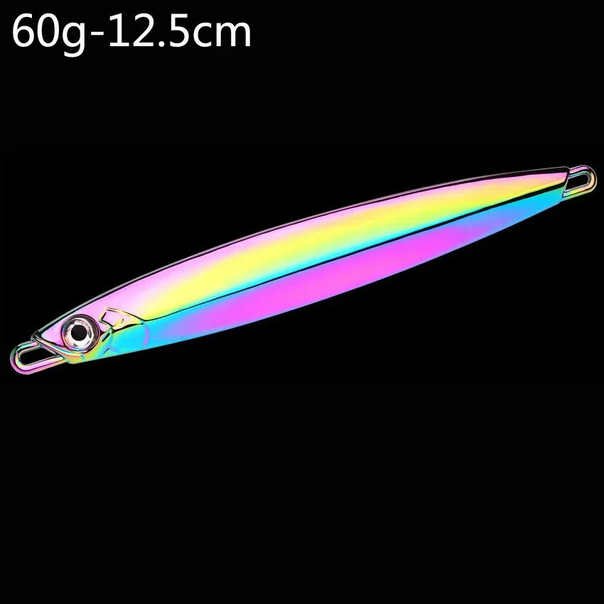 Metal Spoon Jig Fishing Lure 60g 80g 100g Long Cast Jigging Bait Lures Fishing Wobbler for Sea Bass Big Game Sinking Lures