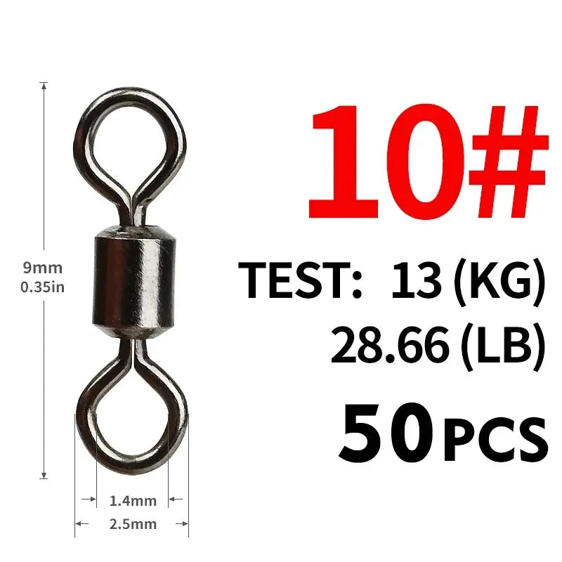 AquaForge Fishing Swivel Set - Stainless Steel Ball Bearing
