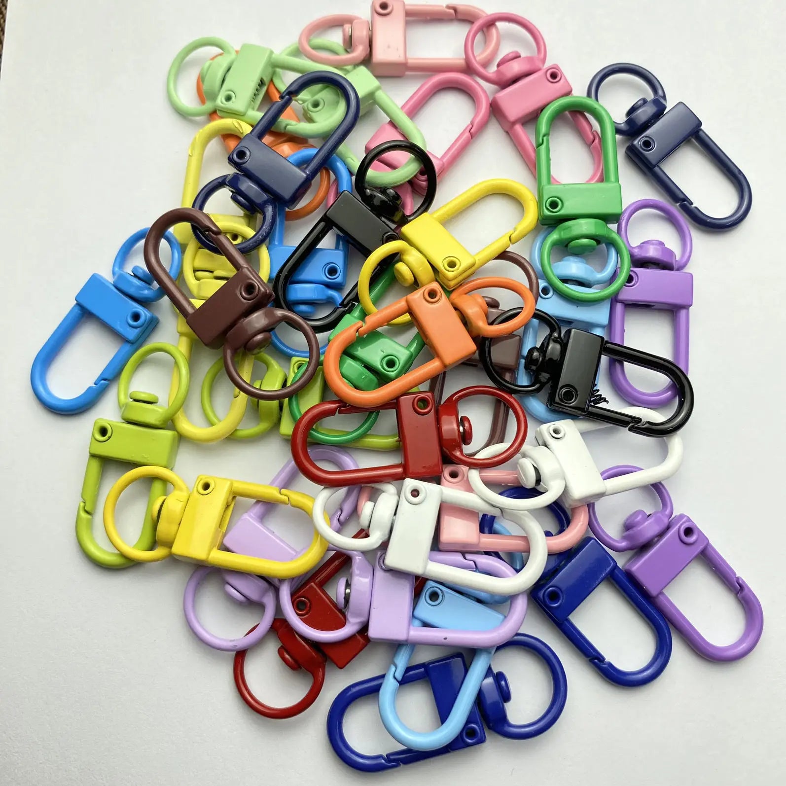 10pcs/lot Rotating Dog Buckle Gold Color Rhodium Metal Lobster Clasps Hooks For DIY Jewelry Making Key Ring Chain Accessories 