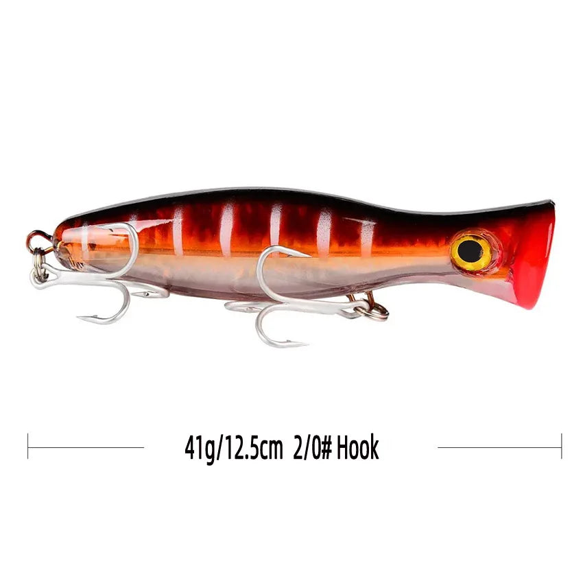 1Pcs Big Game Popper Fishing Lures 12.5cm 41g Saltwater Sea Fishing Lure Wobblers Lure Artificial Plastic bait Isca Pesca Tackle