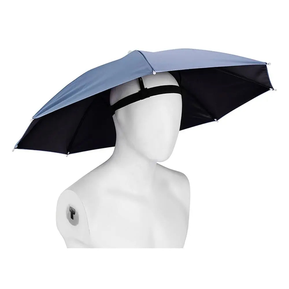 Foldable Head Umbrella Hat Windproof Fishing Head Wearing Sunshade Rain Gear Outdoor Portable Umbrella Camping Beach Head Hats