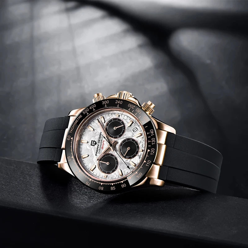 PAGANI DESIGN Men's Quartz Watches Sapphire Retro Chronograph Stainless Steel Waterproof Watch 40mm New V2