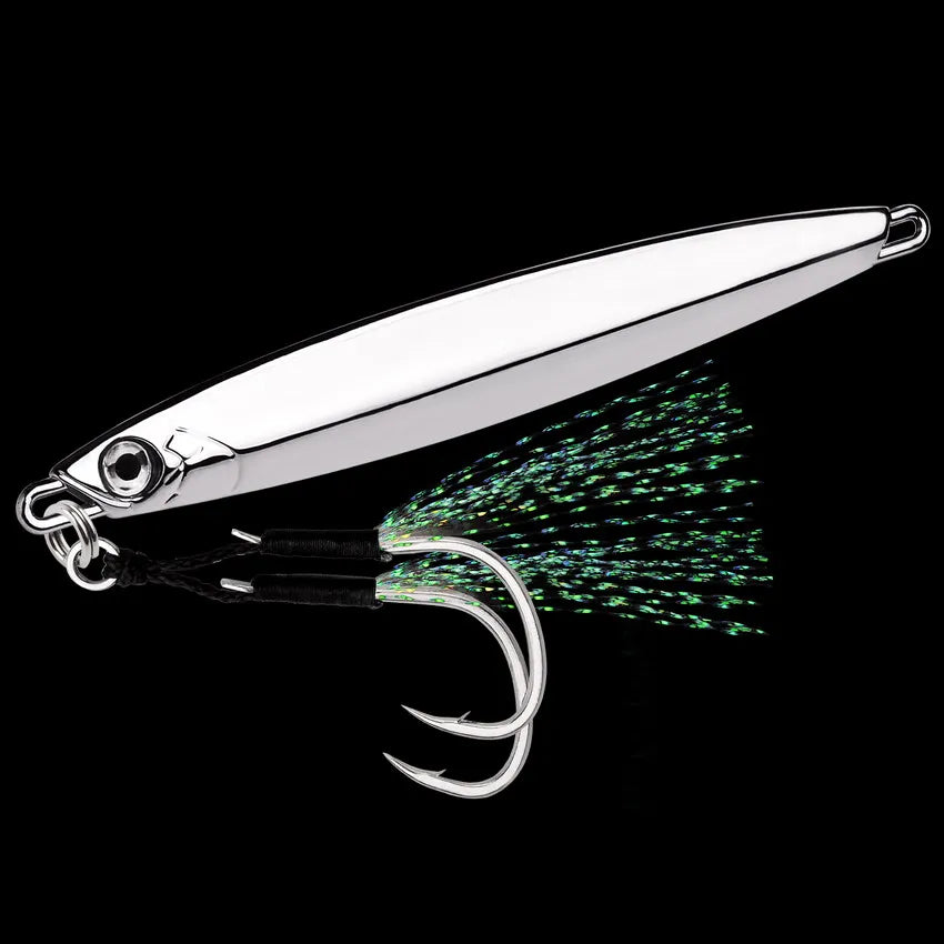Metal Spoon Jig Fishing Lure 60g 80g 100g Long Cast Jigging Bait Lures Fishing Wobbler for Sea Bass Big Game Sinking Lures