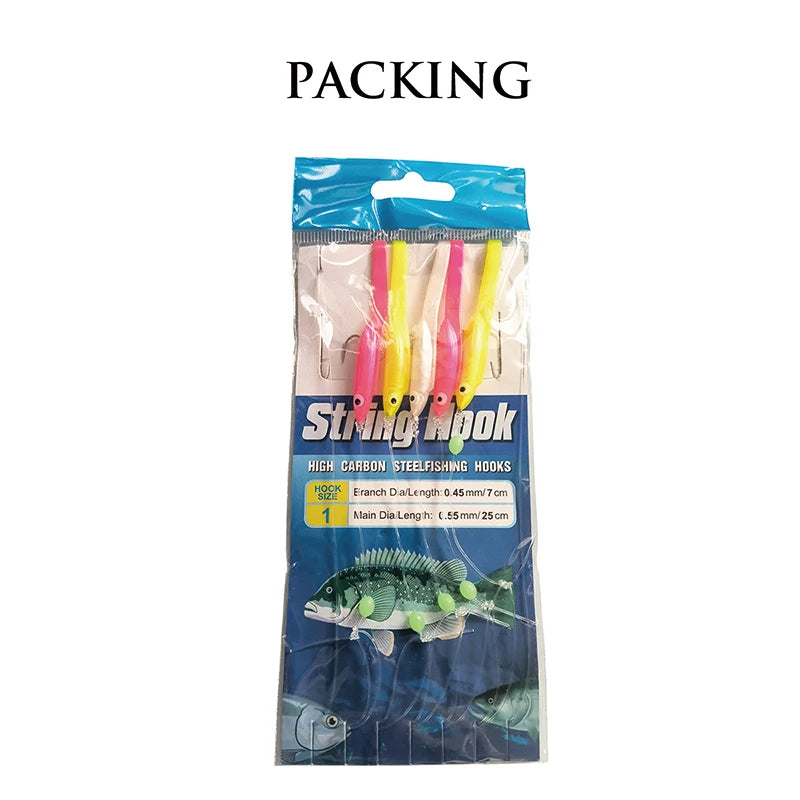 AquaGlow Sabiki Cluster Lures - Luminous Eel Saltwater Gear
