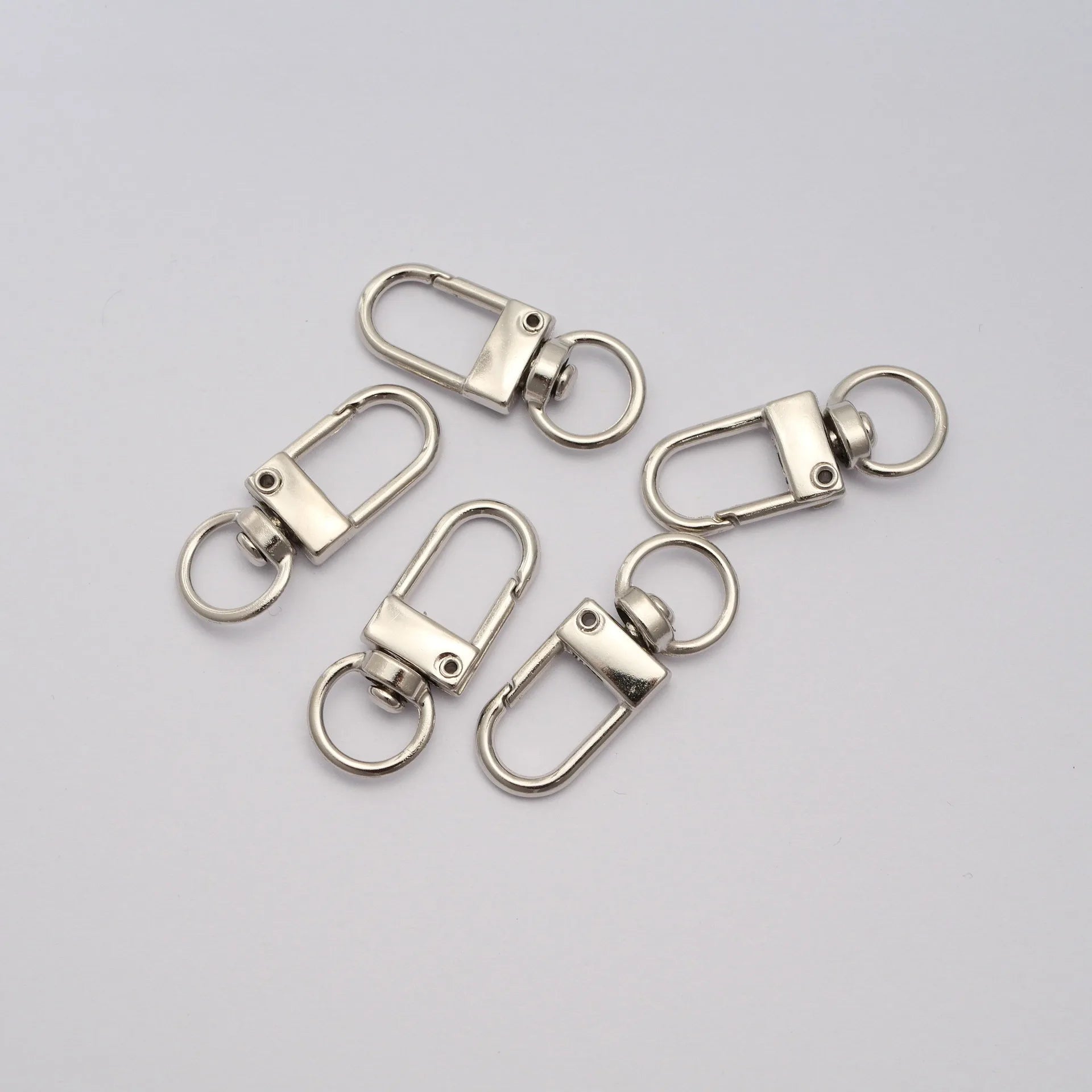 10pcs/lot Rotating Dog Buckle Gold Color Rhodium Metal Lobster Clasps Hooks For DIY Jewelry Making Key Ring Chain Accessories 