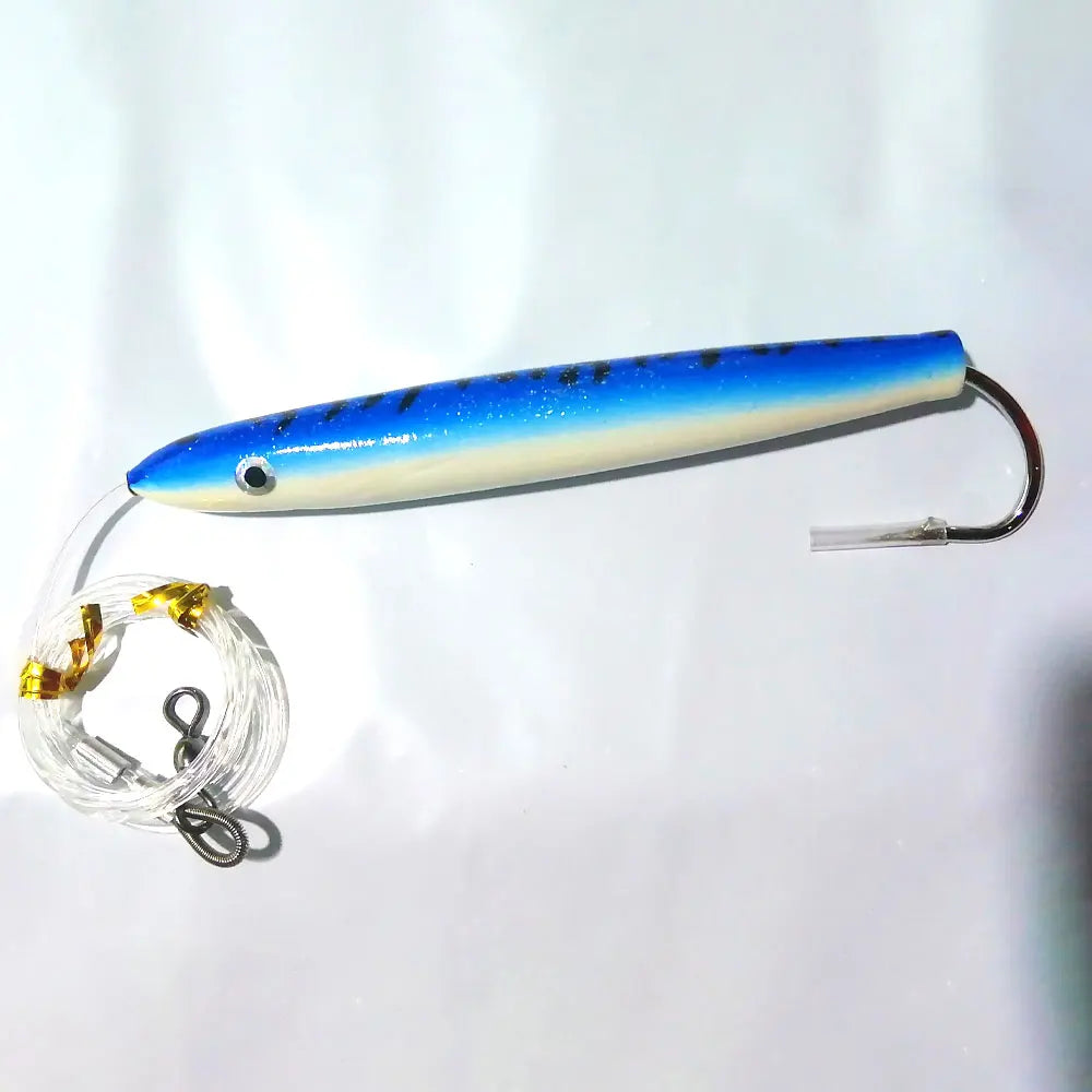 AS Cedar Plug Cast Wood Trolling Pencil Lure Wobbler Bait Seawater Angler Drag Sinking Stickbait Marlin Tuna Boat Fishing Leurre