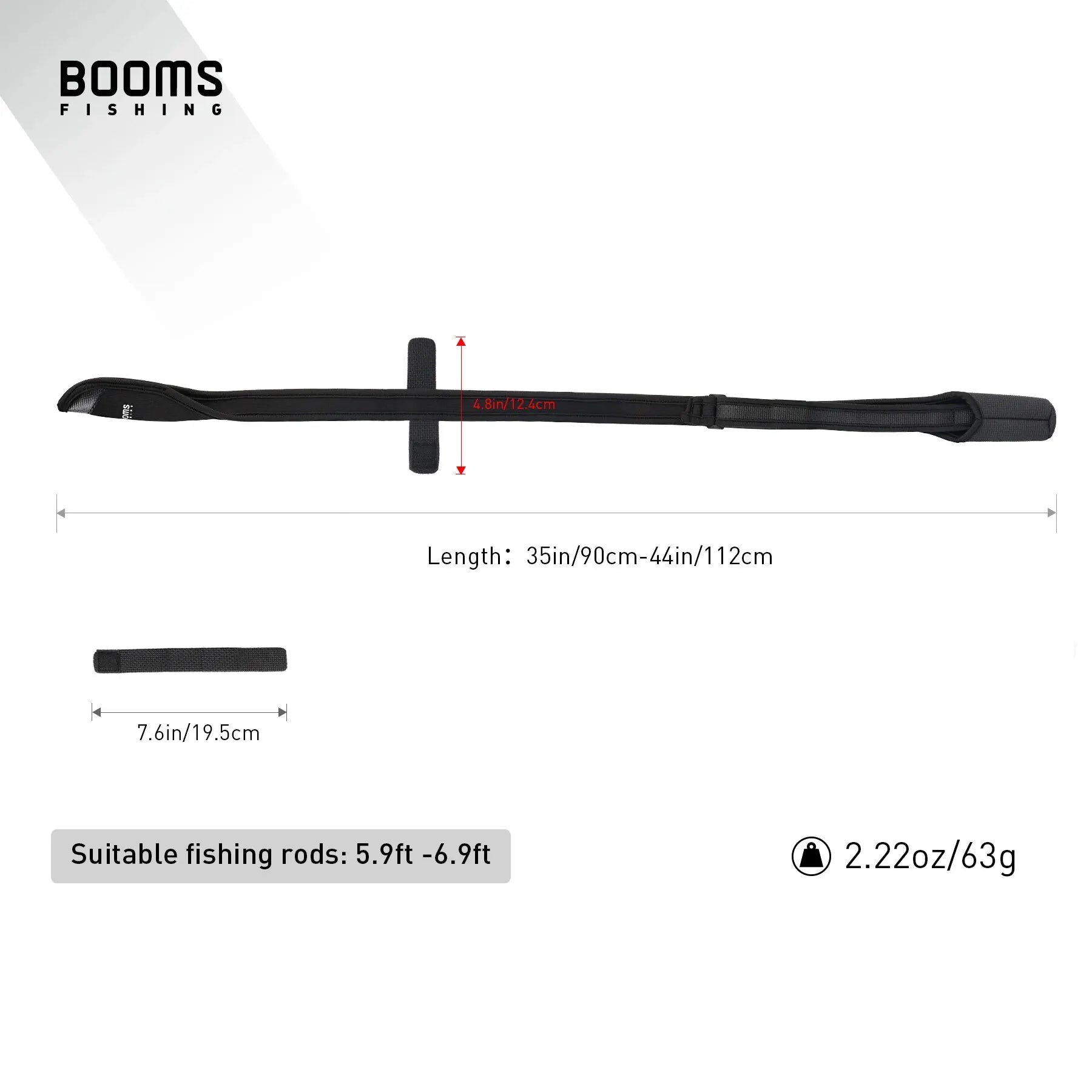 Booms Fishing RS6 Rod Protective Sheath Case Fly Fishing Rods Cover Pole Bag Holder Belt Straps Wrap Portable Tools Accessories