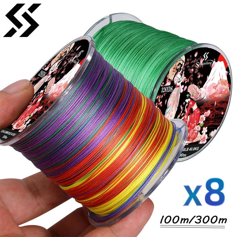 8 Strands Braided Fishing Line 100M 300M Multifilament Carp Fishing Japanese Braided Wire Fishing Accessorie PE Line