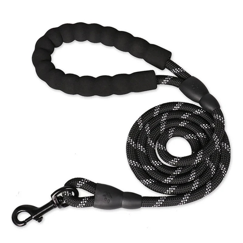 Reflective Dog Leash Padded Handle - Dual Traction for Strong Dogs Safety Control