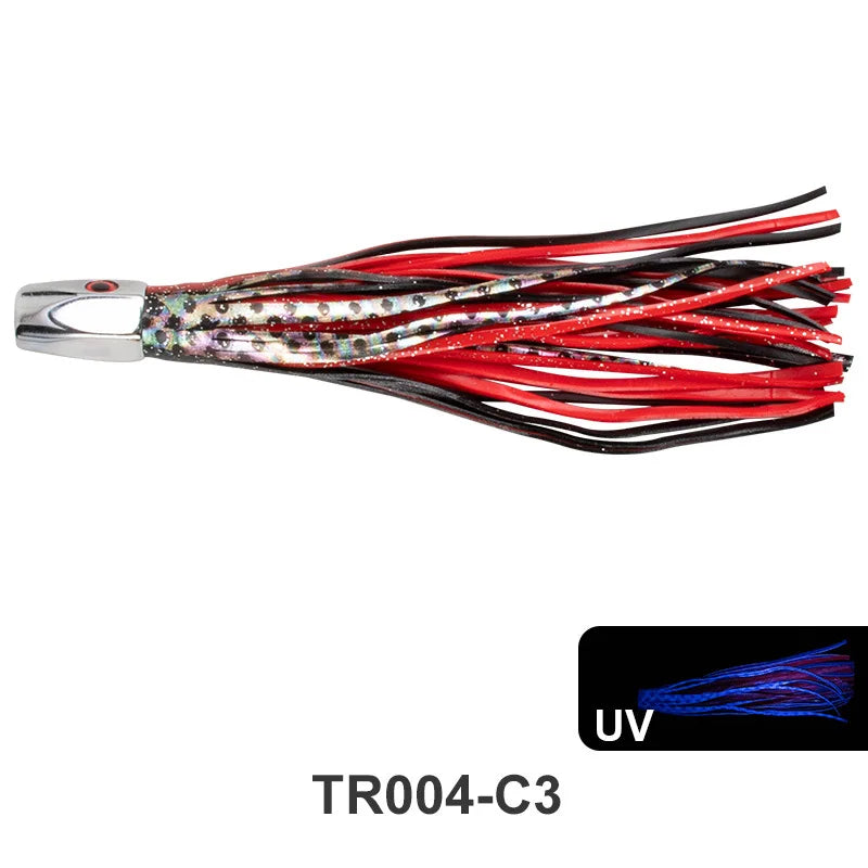 1pc 20.5cm 76g Trolling Lure Bait Copper Head Octopus Squid Skirt Bait Big Game Drag Fishing Marlin Tuna Pesca Hard Bait