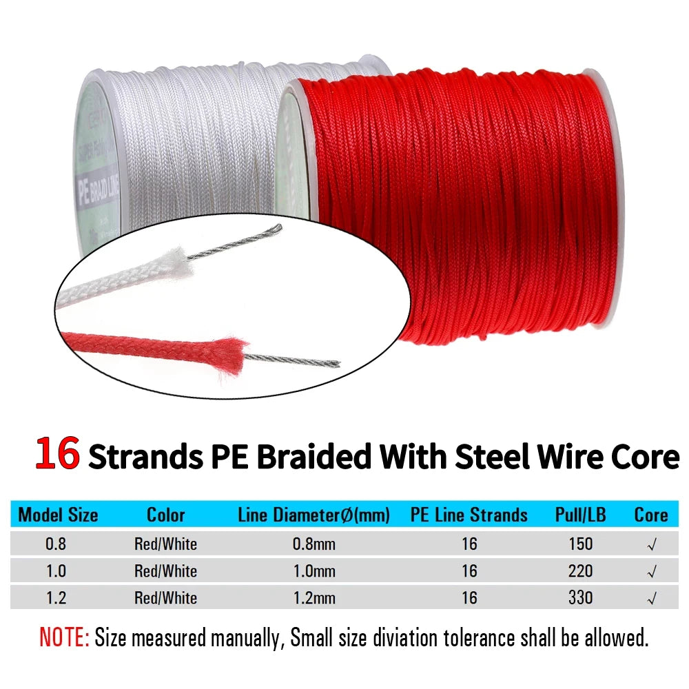 PE Braided Assist Line for Fishing Jigging Trolling Diving Spear Fishing Rope
