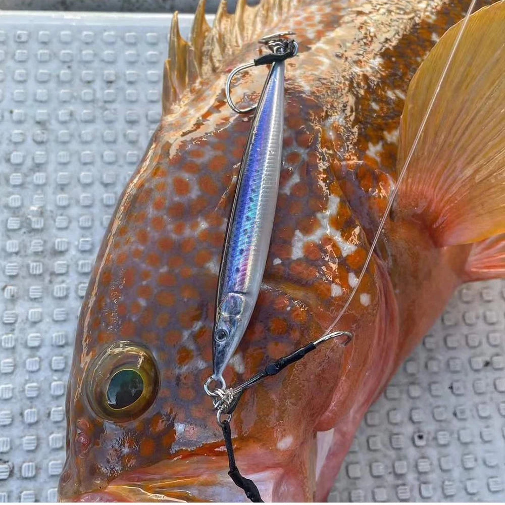 3D Shore Jigging Lure 60g80g100g120g150g180g Metal Jig Sea Bass Spoon Baits Boat Fishing Tackle for Tuna Mahi Marlin