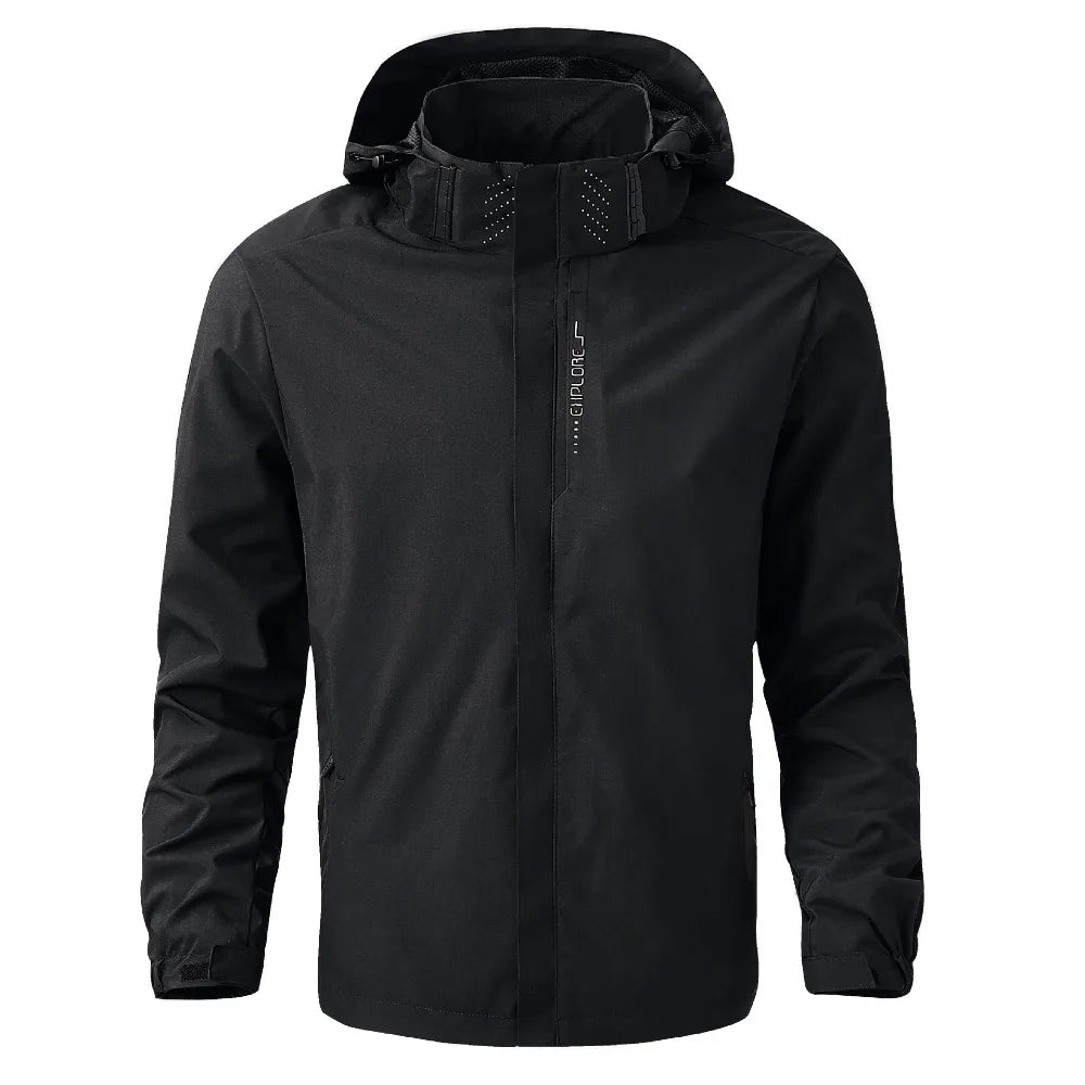 AeroZip Men's Waterproof Hooded Jacket - Detachable Hood