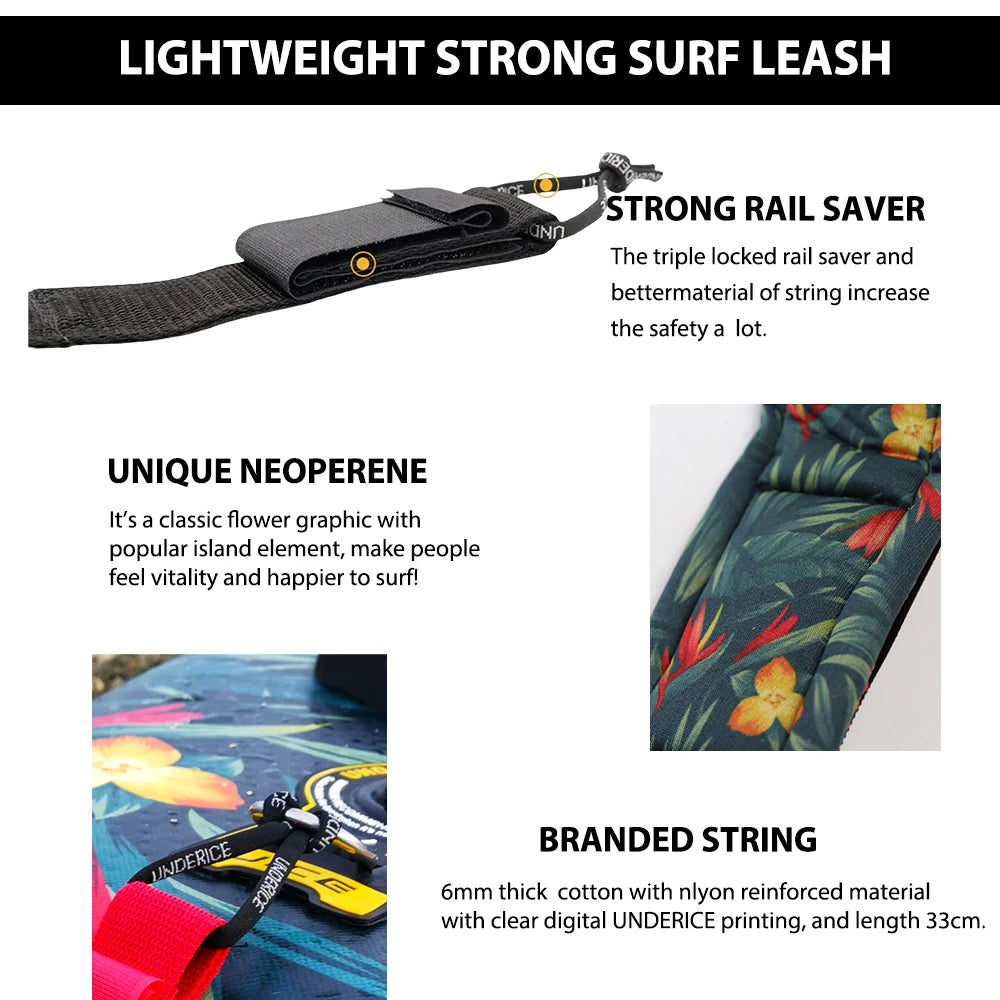 SUP Board 6-10FT Surf Leash Surf Leg Rope Surfboard Leash TPU Stainless Swivels Inflatable Paddle Board Longboard Foot Rope