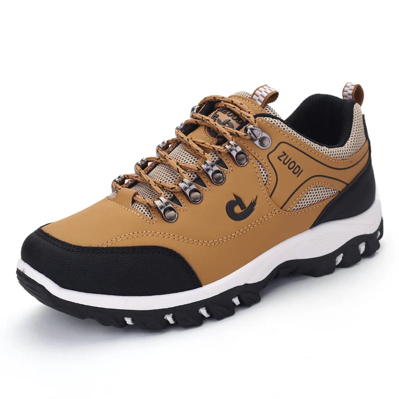 Men's Leather Waterproof Hiking Shoes. Wear-resistant Trekking Hunting Tactical