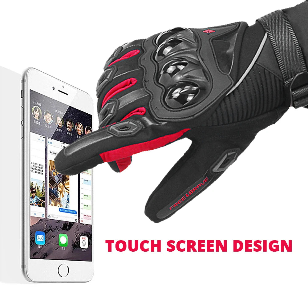 Motorcycle Gloves Windproof Waterproof Moto Men’s Riding Gloves Touch Screen Finger Tips
