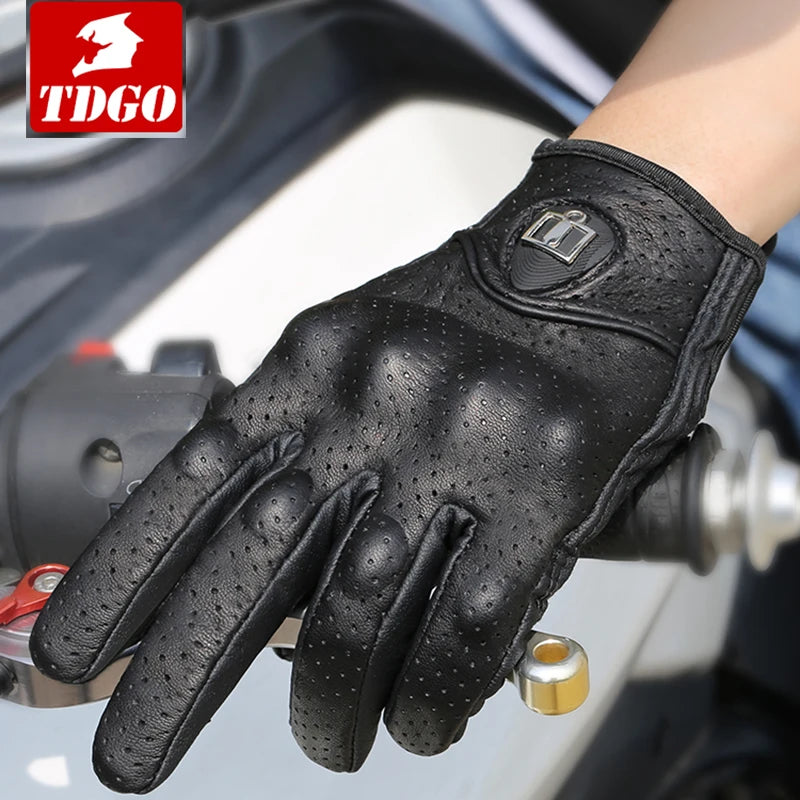 Motorcycle Breathable Gloves Men Women Moto Leather Full Finger Gloves