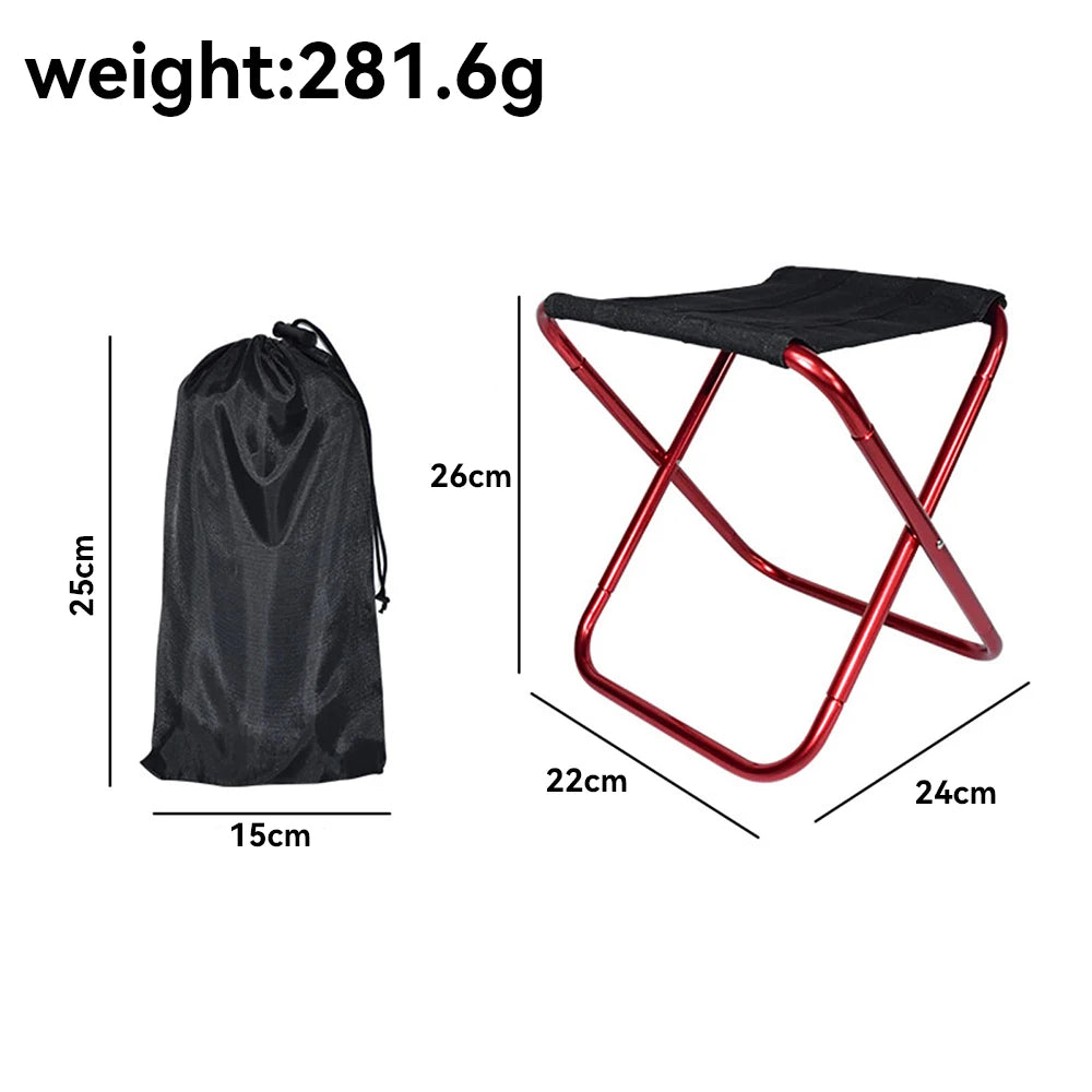 Outdoor Aluminium Alloy Portable Folding Picnic Camping Stool MIni Fishing Chair Ultralight