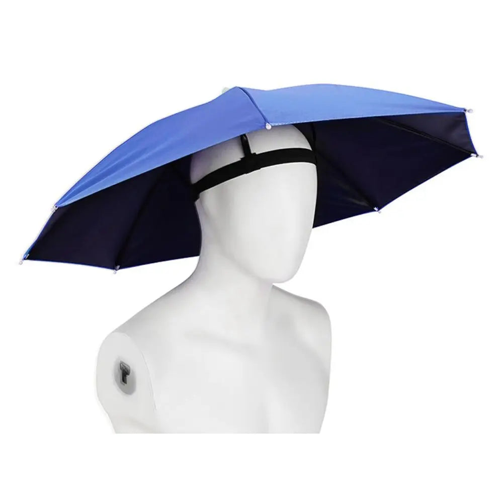 Foldable Head Umbrella Hat Windproof Fishing Head Wearing Sunshade Rain Gear Outdoor Portable Umbrella Camping Beach Head Hats
