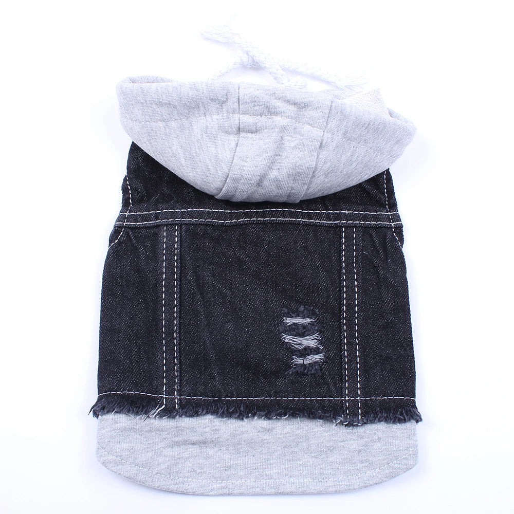 Dog Cat Jacket Vest Denim Pet Puppy Coat Hoodie Spring/Autumn Clothing Apparel
