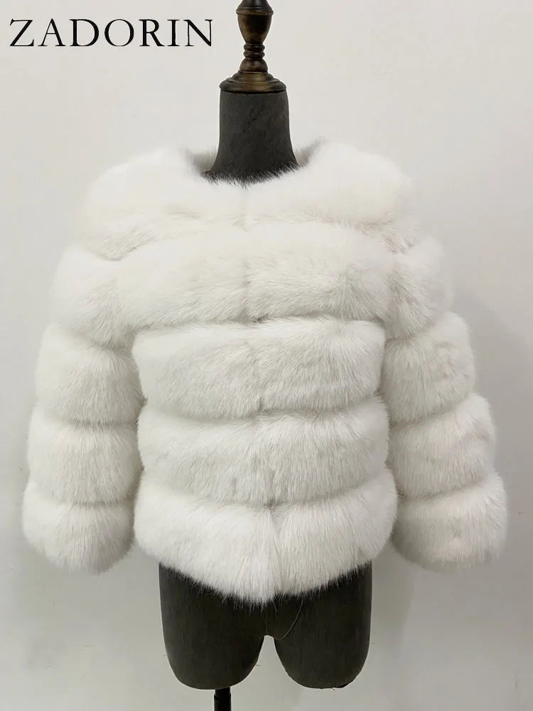 ZADORIN Woman’s Fluffy Winter Mink Coat Faux Fur S-6XL