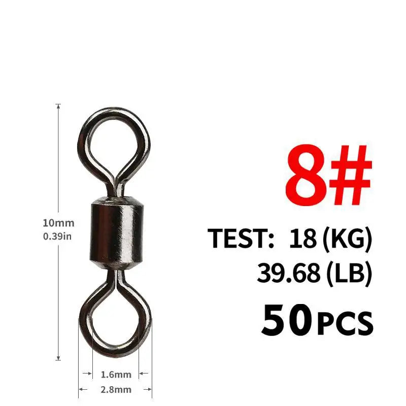 AquaForge Fishing Swivel Set - Stainless Steel Ball Bearing