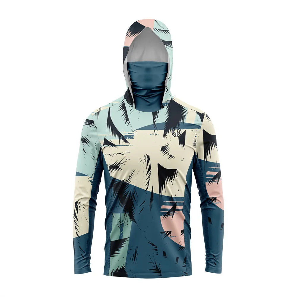 GCBIG Mens Fishing Long Sleeve Hooded UV Shirt - Quick Dry