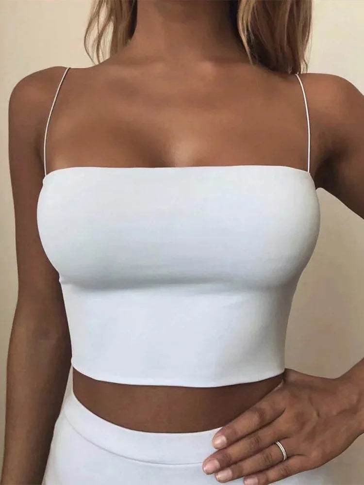 LumaWear Crop Top - Elastic Cotton Sleeveless Tank Top