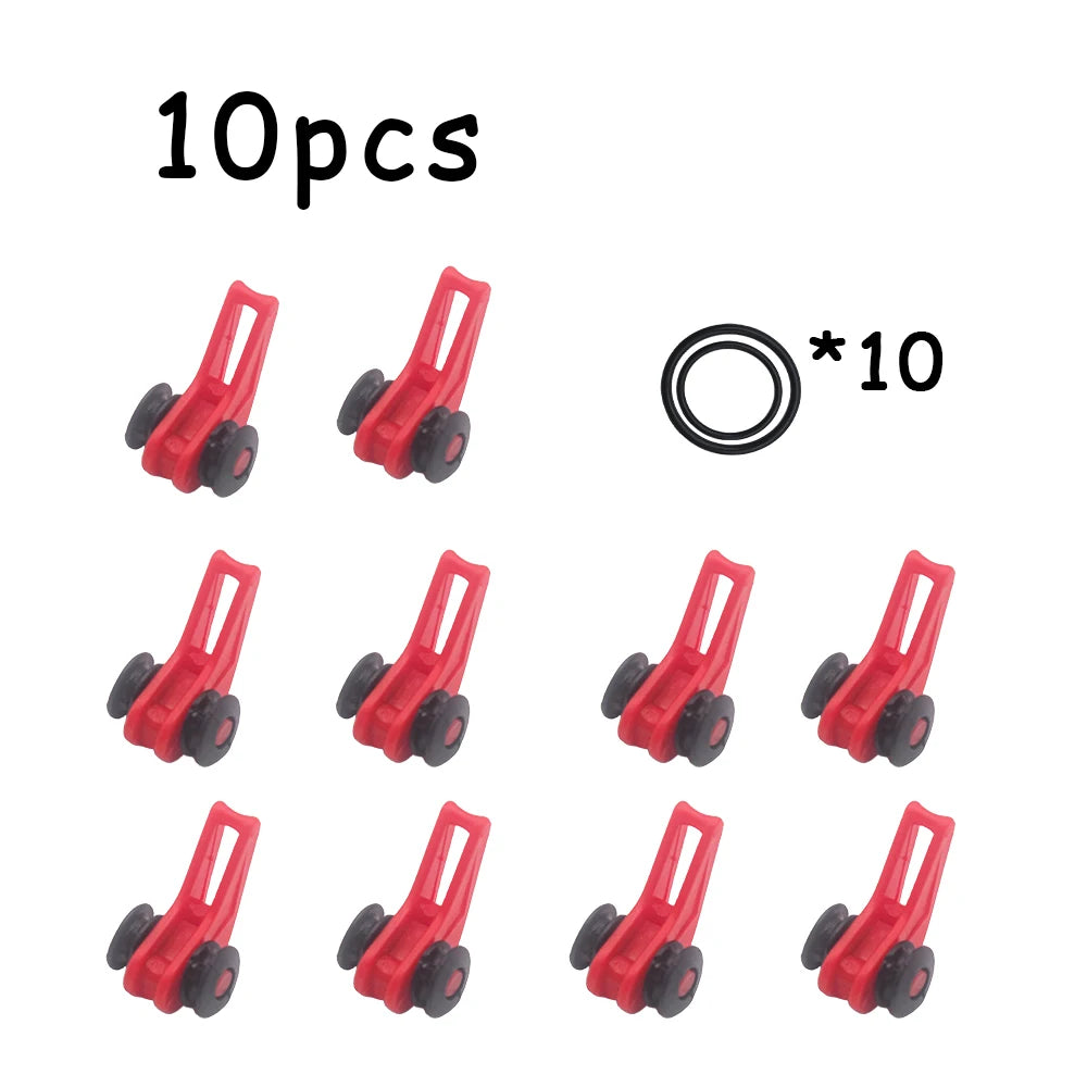 10PCS Bait Holder Plastic Fishing Hook Keeper Lure Safety Holder With 2 Rubber Rings For Fishing Rod Pole Fishing Tackle