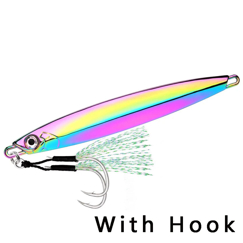 Metal Spoon Jig Fishing Lure 60g 80g 100g Long Cast Jigging Bait Lures Fishing Wobbler for Sea Bass Big Game Sinking Lures