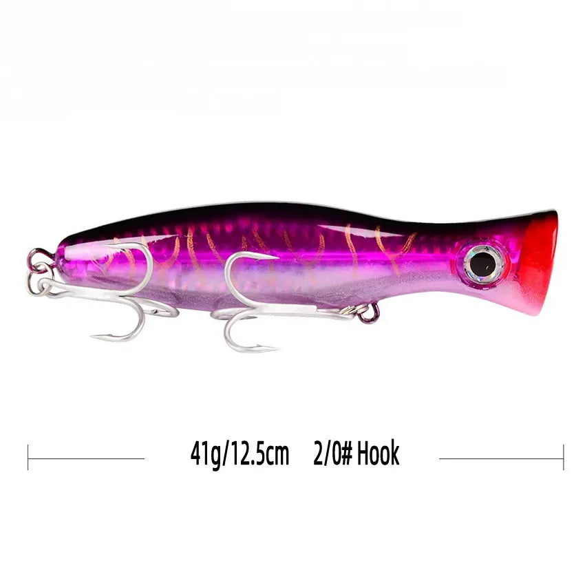 1Pcs Big Game Popper Fishing Lures 12.5cm 41g Saltwater Sea Fishing Lure Wobblers Lure Artificial Plastic bait Isca Pesca Tackle