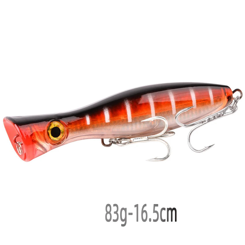 1Pcs Big Game Popper Fishing Lures 12.5cm 41g Saltwater Sea Fishing Lure Wobblers Lure Artificial Plastic bait Isca Pesca Tackle
