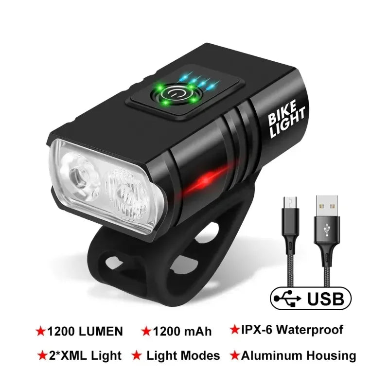 TrailBeam T6 1200LM Bike Headlamp - USB Rechargeable