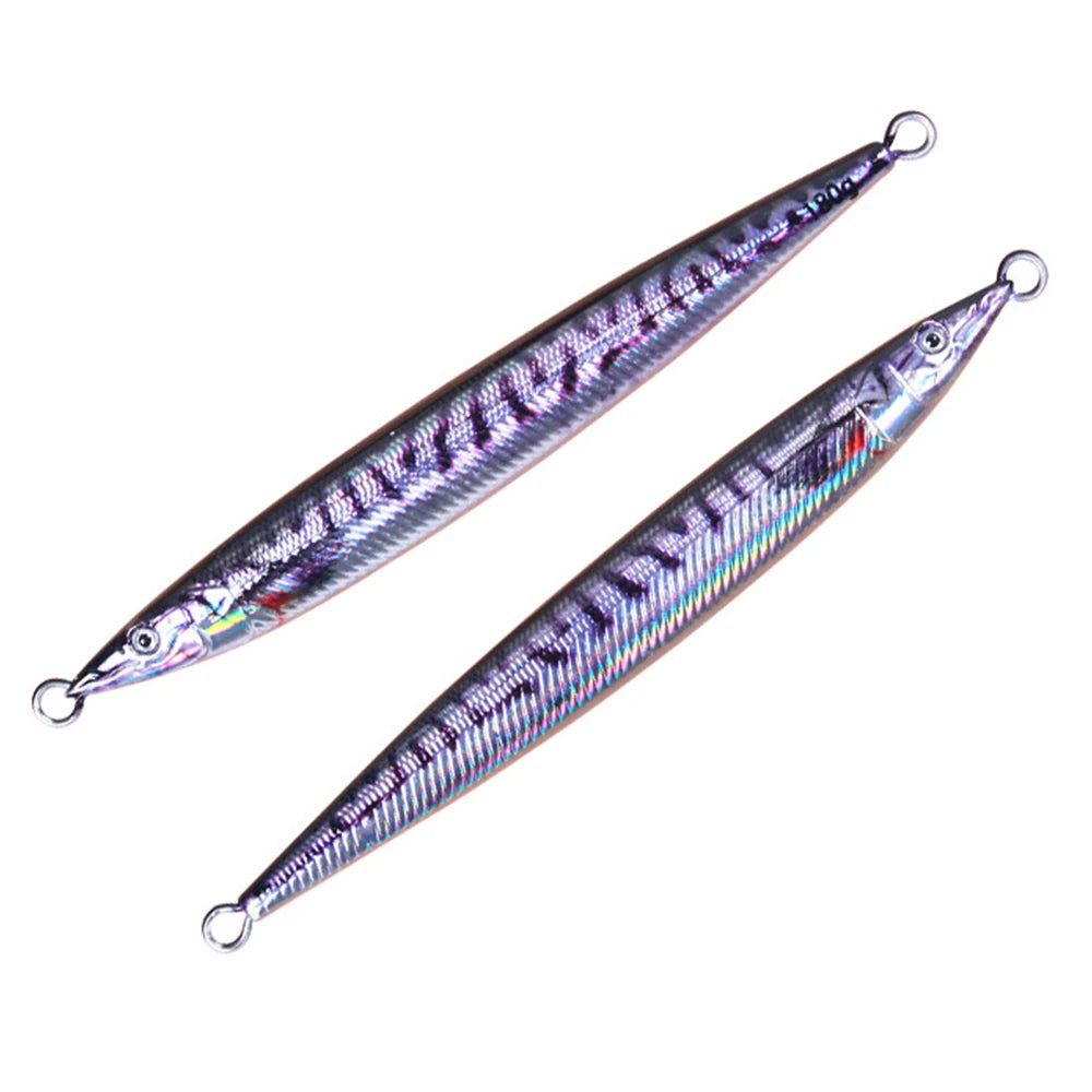 3D Shore Jigging Lure 60g80g100g120g150g180g Metal Jig Sea Bass Spoon Baits Boat Fishing Tackle for Tuna Mahi Marlin