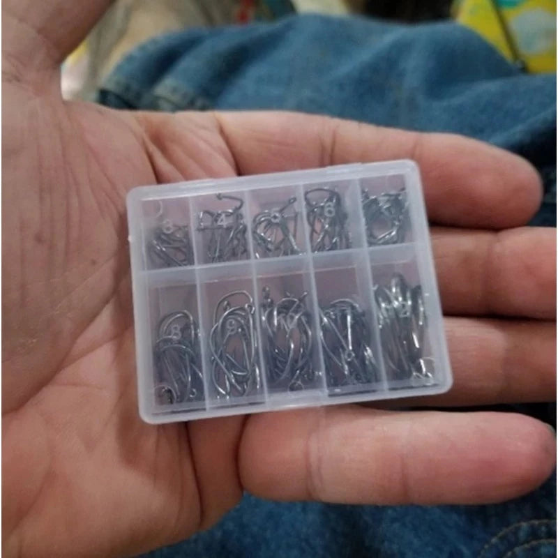 Apex Angler 100Pcs Hook Set - Sharp High Carbon Steel