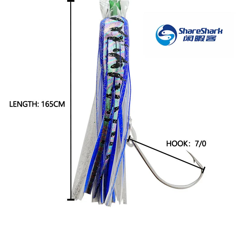 6PCS/bag Trolling Sea Fishing Marlin Tuna Mahi Dolphin Durado Wahoo Shark Skirted Deep Sea Fishing Lure Set