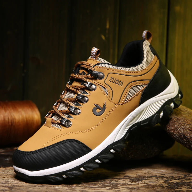 Men's Leather Waterproof Hiking Shoes. Wear-resistant Trekking Hunting Tactical
