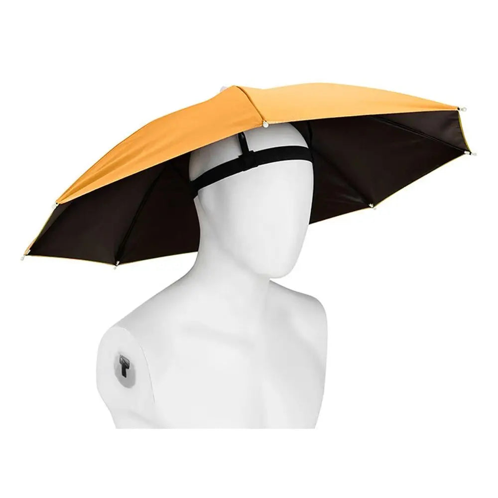 Foldable Head Umbrella Hat Windproof Fishing Head Wearing Sunshade Rain Gear Outdoor Portable Umbrella Camping Beach Head Hats