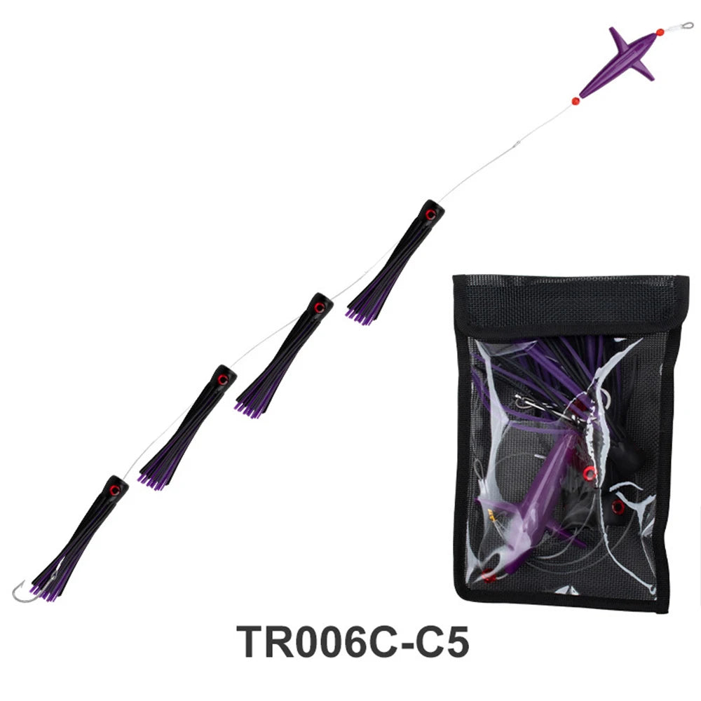 9"Rig Bird Trolling Lures Fishing Rigged Lure Squid Tuna Daisy Chain Artificial Bait Saltwater Big Game Fishing Mahi Marlin