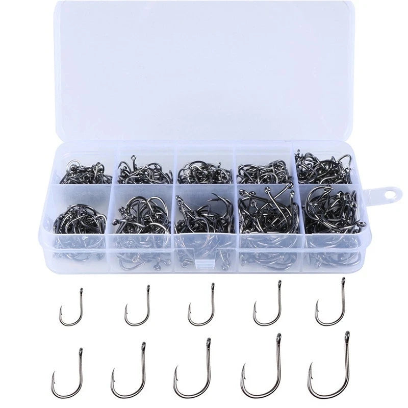 Apex Angler 100Pcs Hook Set - Sharp High Carbon Steel