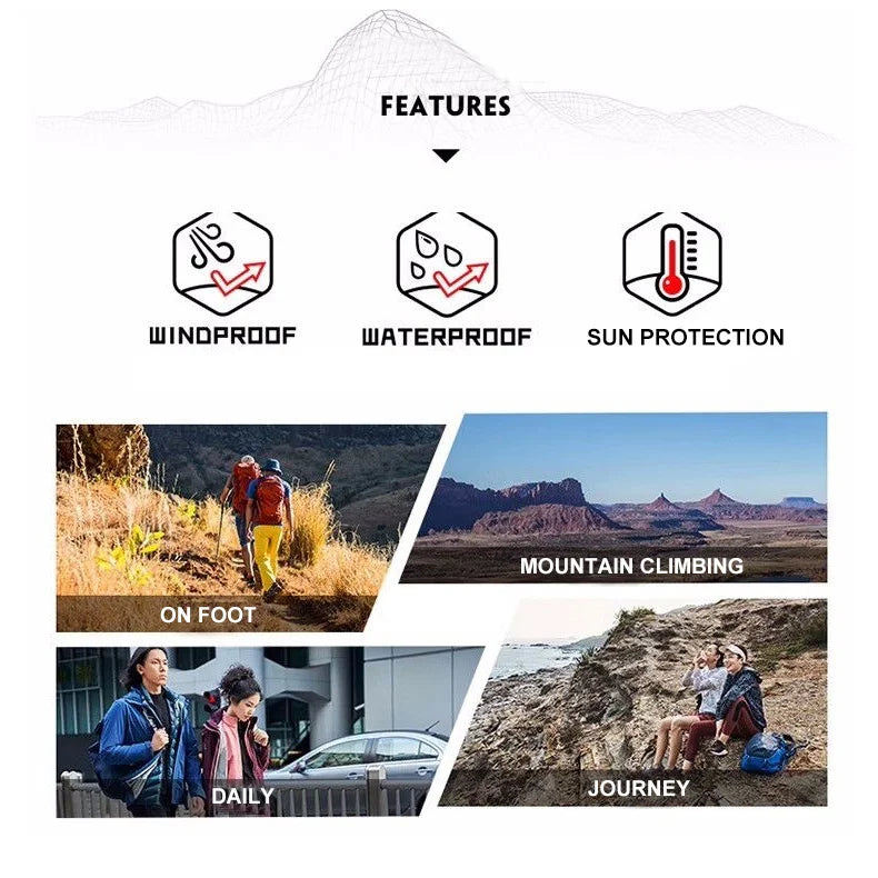 LNGXO Waterproof Hiking Jacket - Sun Protection For Trails