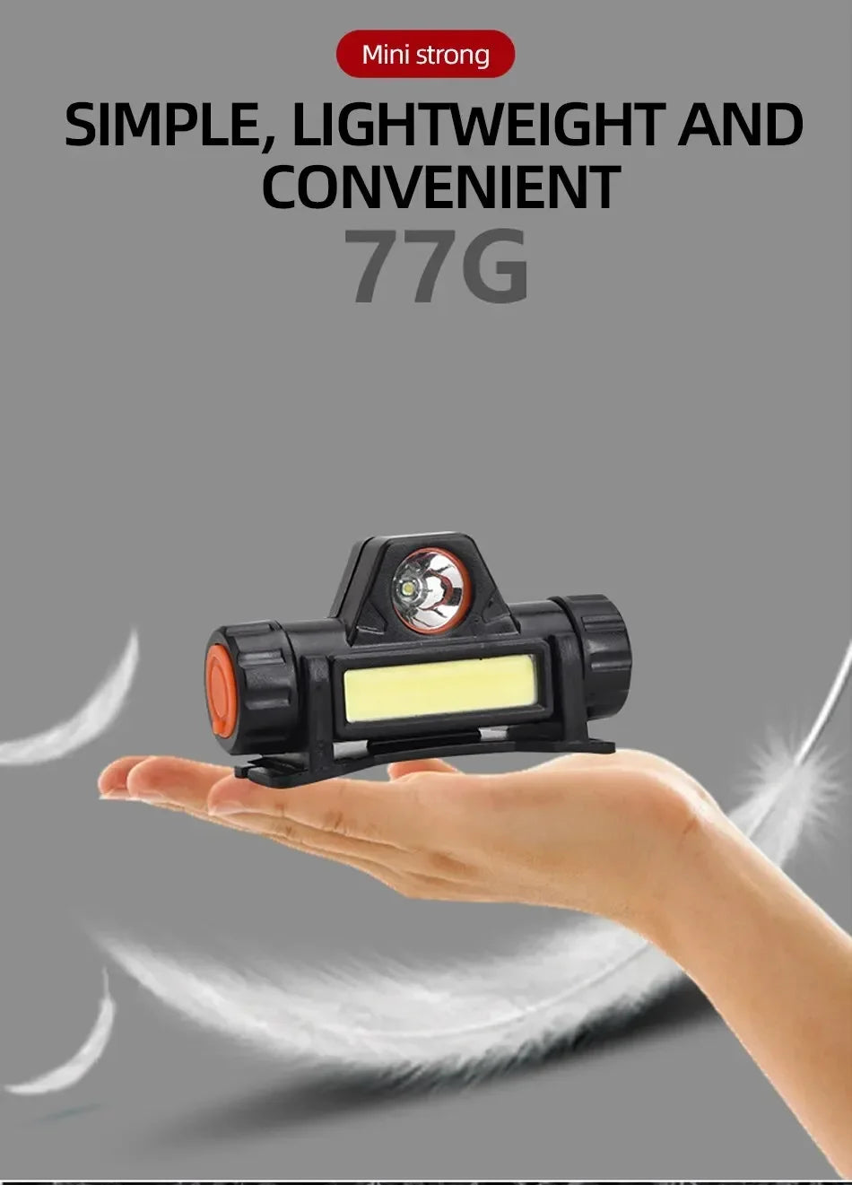 Other Choice Headlamp COB LED - Magnetic USB Waterproof