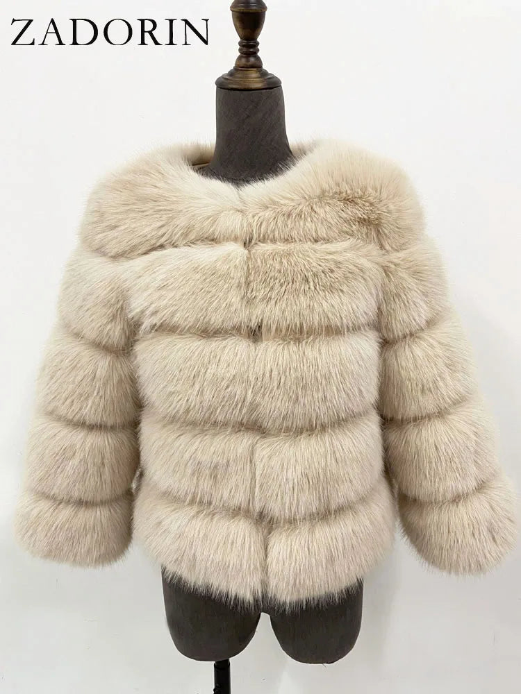 ZADORIN Woman’s Fluffy Winter Mink Coat Faux Fur S-6XL