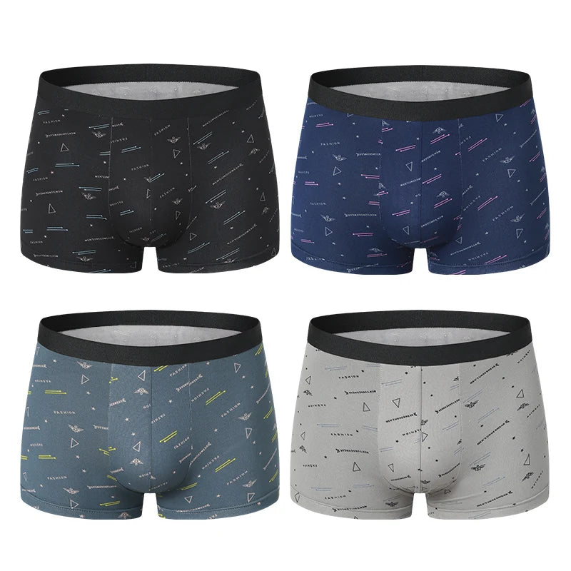 AeroFlex 4P Print Mix Beach Shorts - Breathable Plus Size