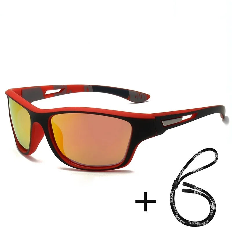 Designer Polarized Sports Sunglasses With Chain - UV400