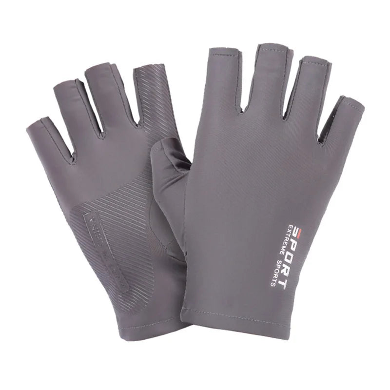 Ice Silk Half Finger Gloves - Breathable Sun Protection