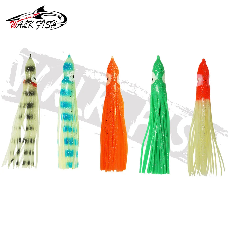 5PC Lures Squid Skirt Octopus Wobblers Sailfish Marlin Baits 5cm 9cm 115cm Artificial Bait