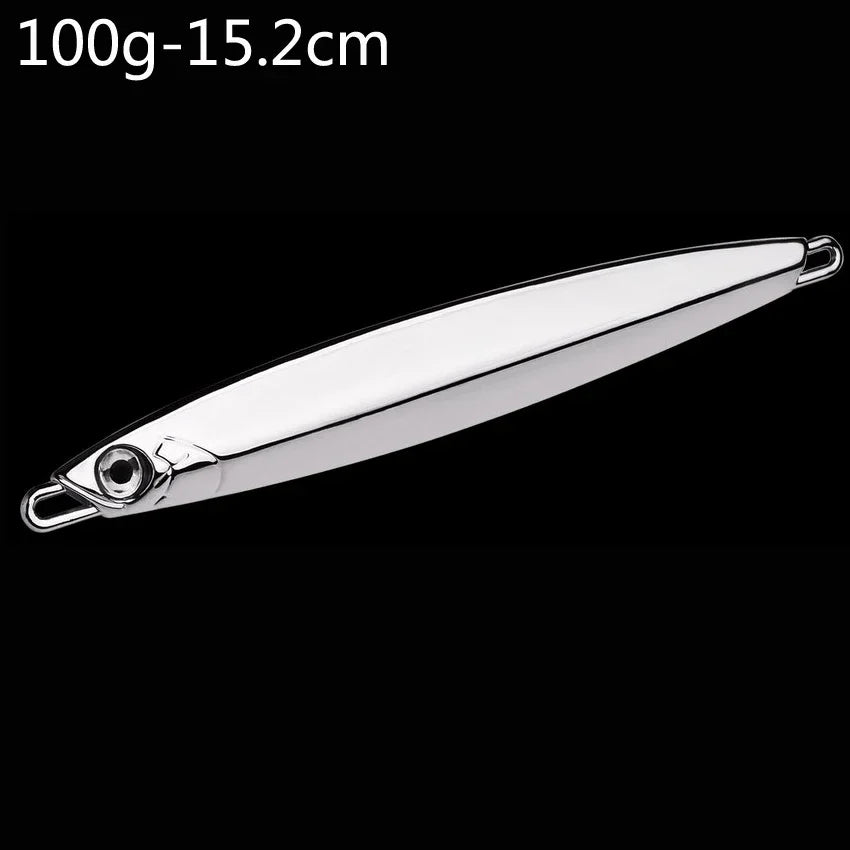 Metal Spoon Jig Fishing Lure 60g 80g 100g Long Cast Jigging Bait Lures Fishing Wobbler for Sea Bass Big Game Sinking Lures