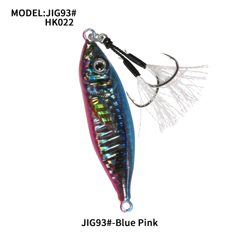 30g 40g 60g 80g Metal Jig Little Jack Fishing Lure Micro Jigging Lure 3D Print Slow Shore Casting Spoon Bait With Assist Hooks